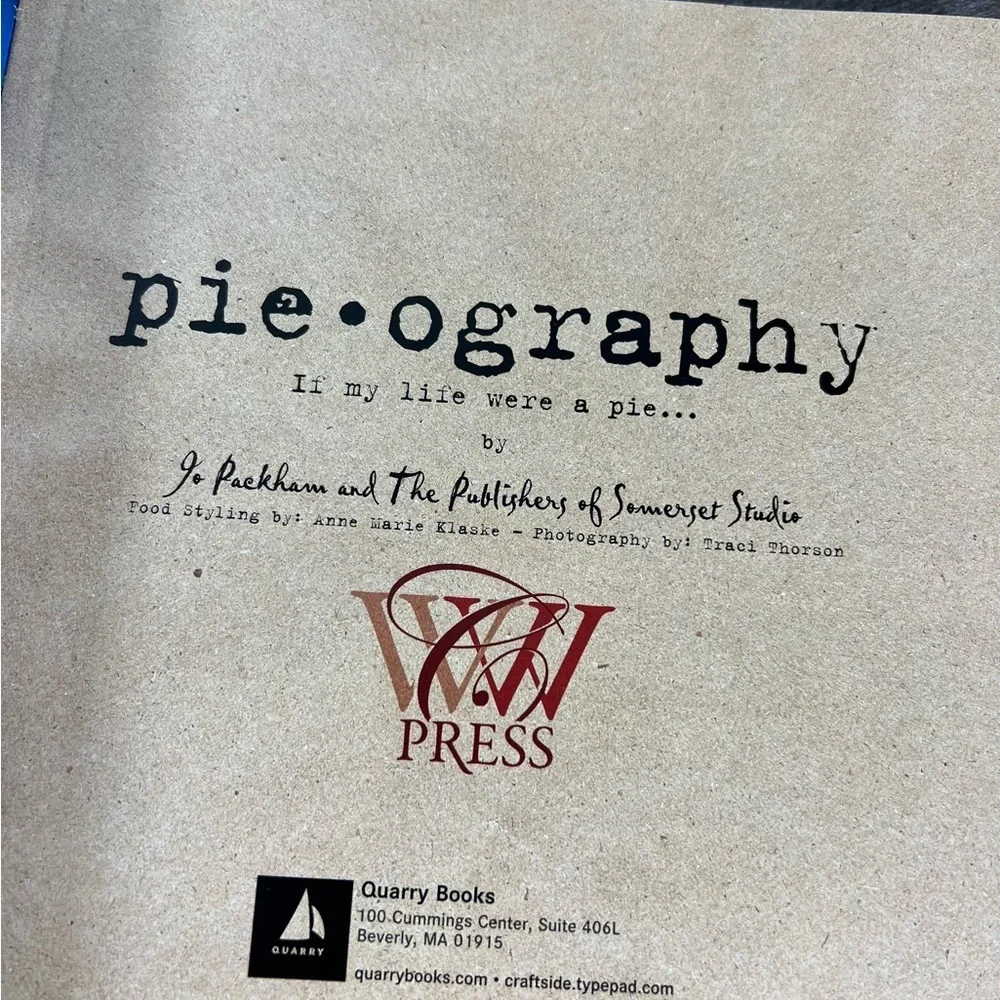 Pie-ography‎ cookbook Jo Packham recipes stories hardcover